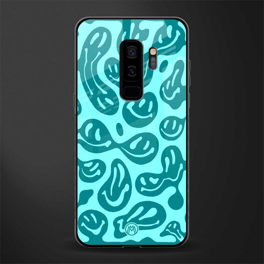 acid smiles turquoise edition glass case for samsung galaxy s9 plus image