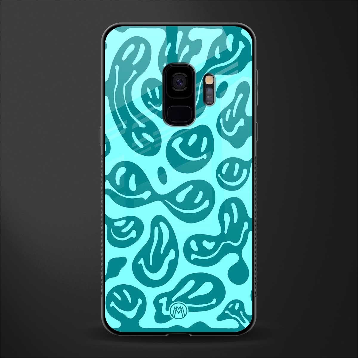 acid smiles turquoise edition glass case for samsung galaxy s9 image