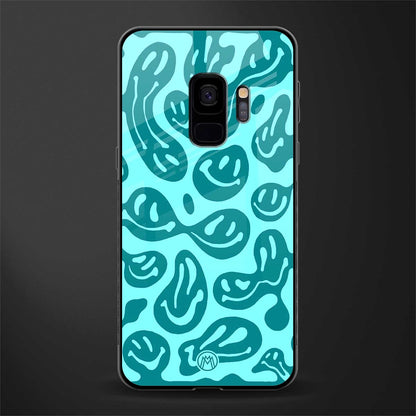 acid smiles turquoise edition glass case for samsung galaxy s9 image