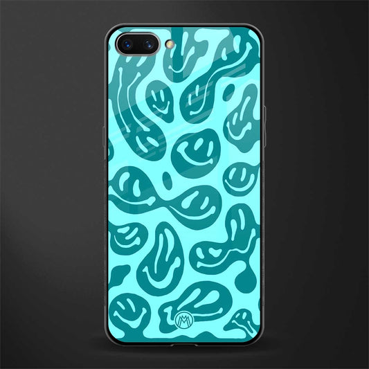 acid smiles turquoise edition glass case for oppo a3s image