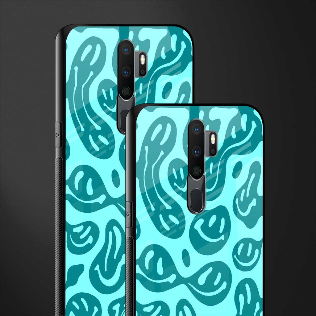 acid smiles turquoise edition glass case for oppo a9 2020 image-2