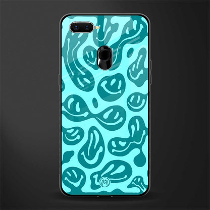acid smiles turquoise edition glass case for oppo a5s image