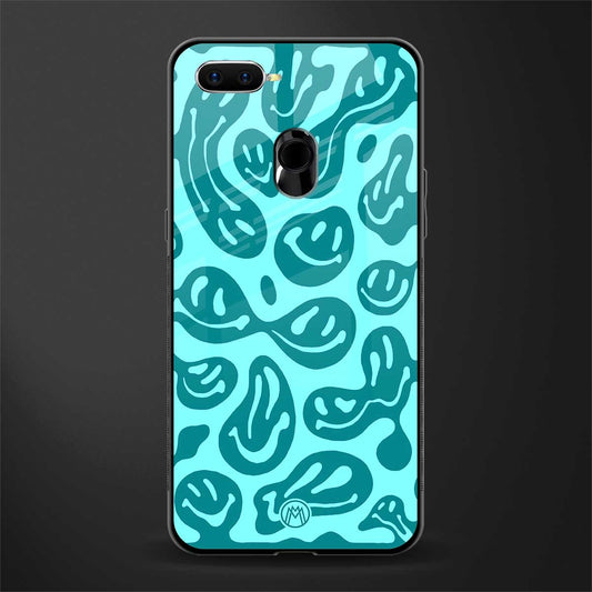 acid smiles turquoise edition glass case for oppo a5s image