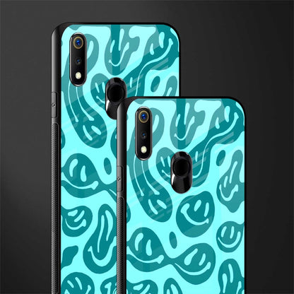 acid smiles turquoise edition glass case for realme 3 pro image-2