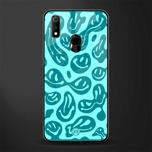 acid smiles turquoise edition glass case for realme 3 image