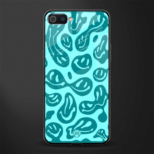 acid smiles turquoise edition glass case for oppo a1k image
