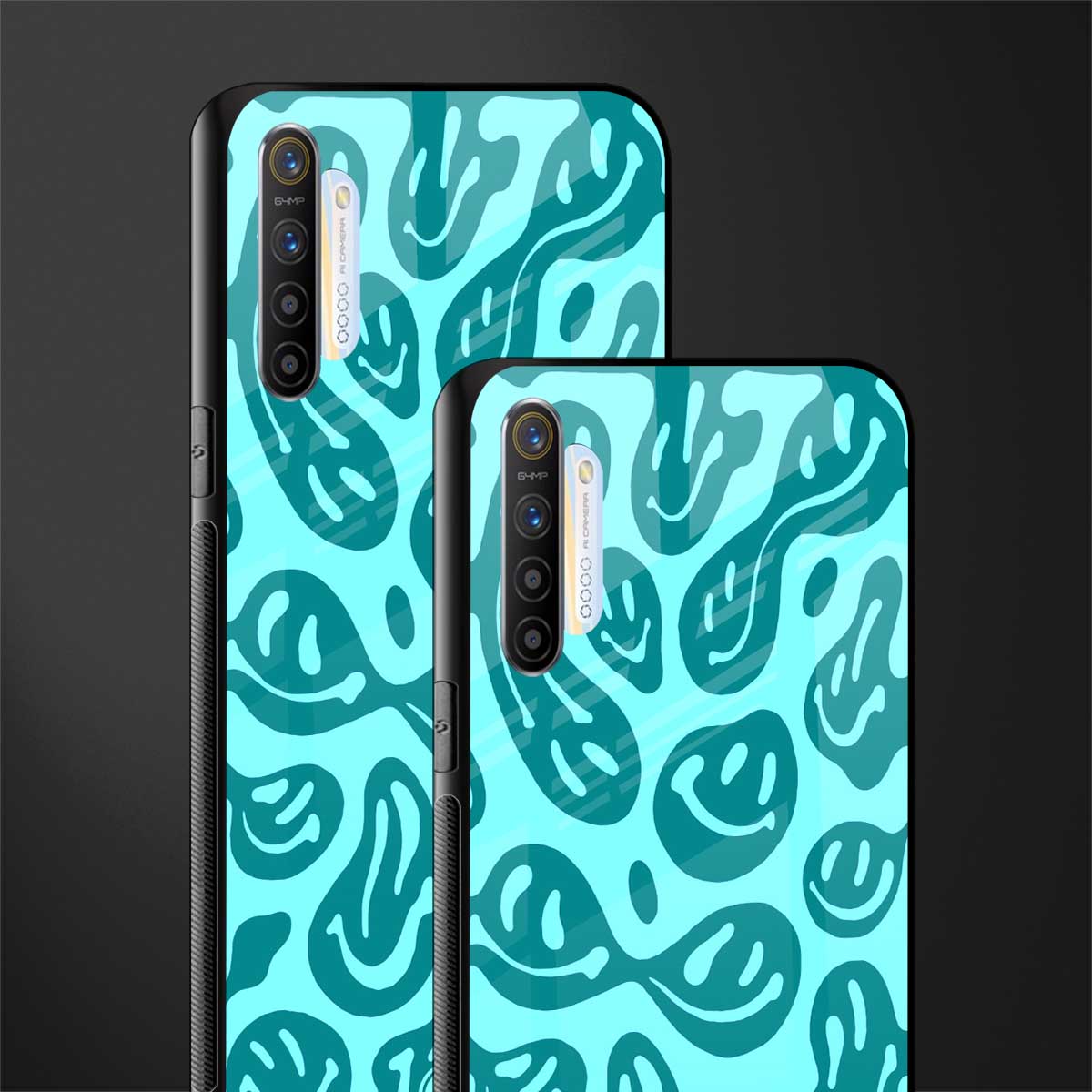 acid smiles turquoise edition glass case for realme xt image-2
