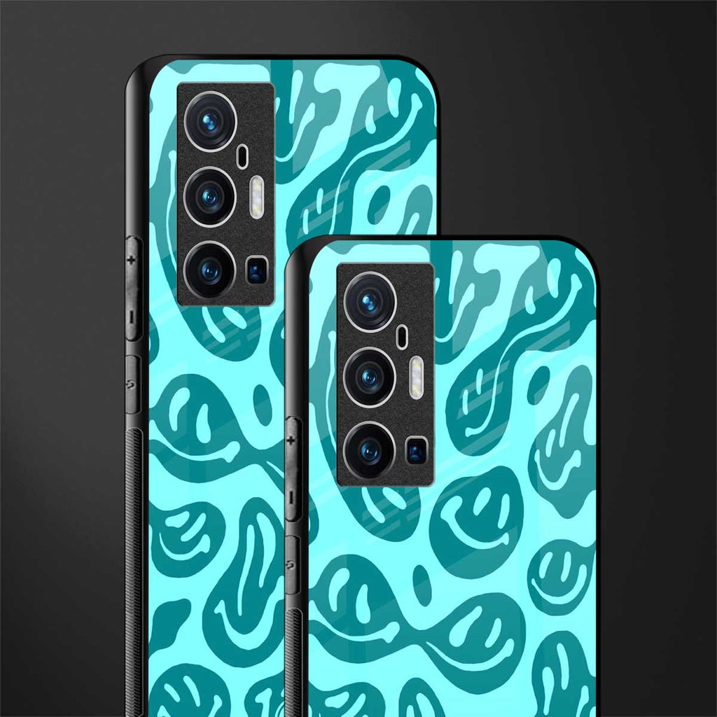 acid smiles turquoise edition glass case for vivo x70 pro plus image-2