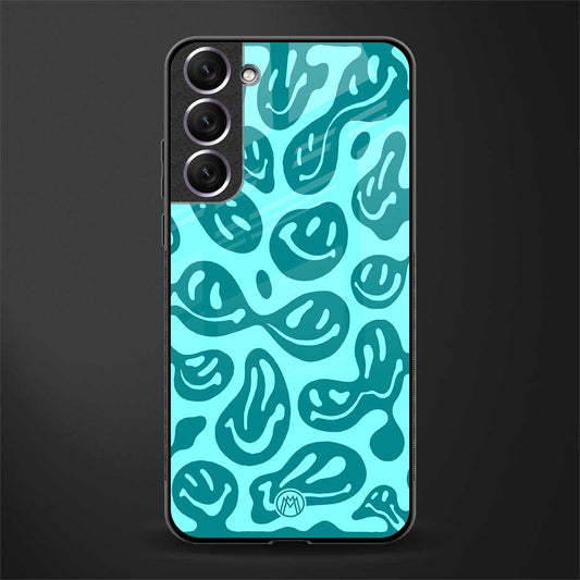 acid smiles turquoise edition glass case for samsung galaxy s21 fe 5g image