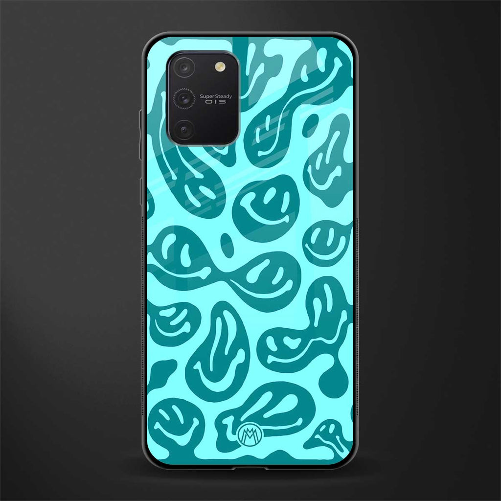 acid smiles turquoise edition glass case for samsung galaxy a91 image