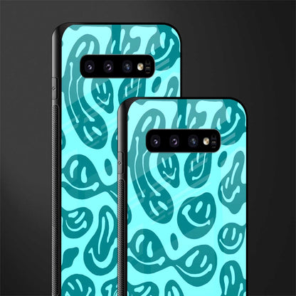 acid smiles turquoise edition glass case for samsung galaxy s10 image-2