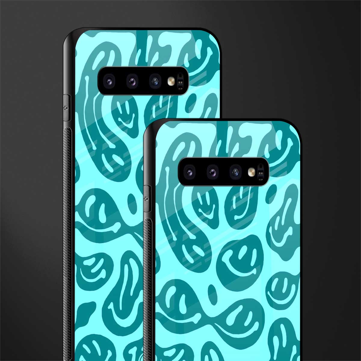 acid smiles turquoise edition glass case for samsung galaxy s10 plus image-2