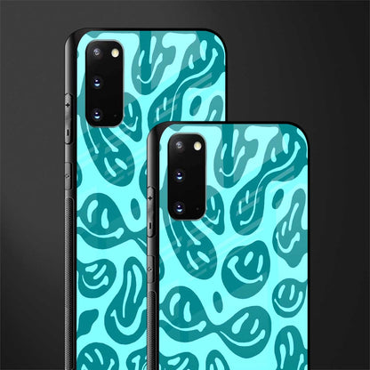 acid smiles turquoise edition glass case for samsung galaxy s20 image-2