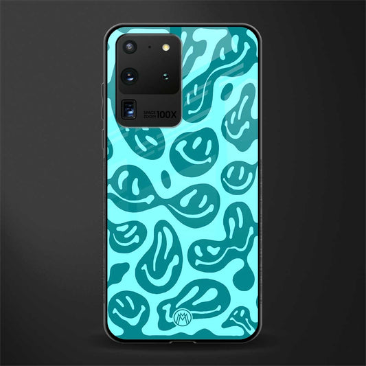 acid smiles turquoise edition glass case for samsung galaxy s20 ultra image