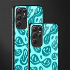 acid smiles turquoise edition glass case for samsung galaxy s22 ultra 5g image-2