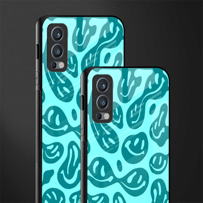 acid smiles turquoise edition glass case for oneplus nord 2 5g image-2