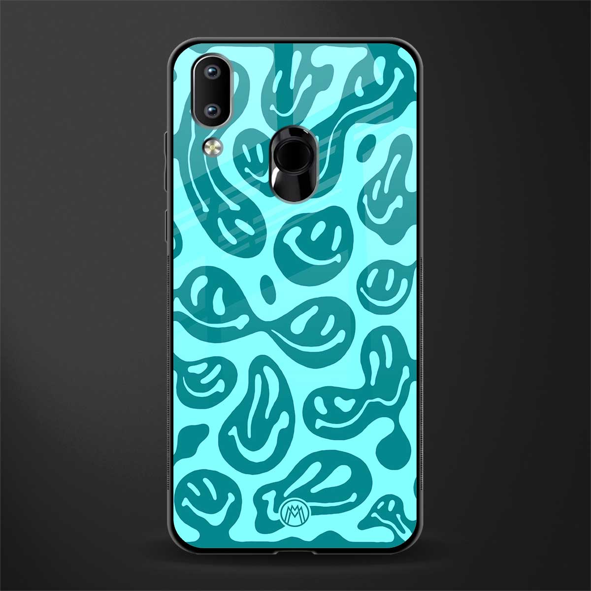 acid smiles turquoise edition glass case for vivo y95 image