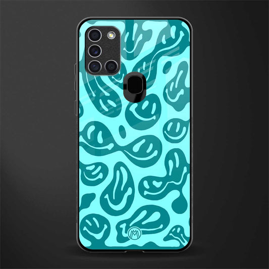 acid smiles turquoise edition glass case for samsung galaxy a21s image