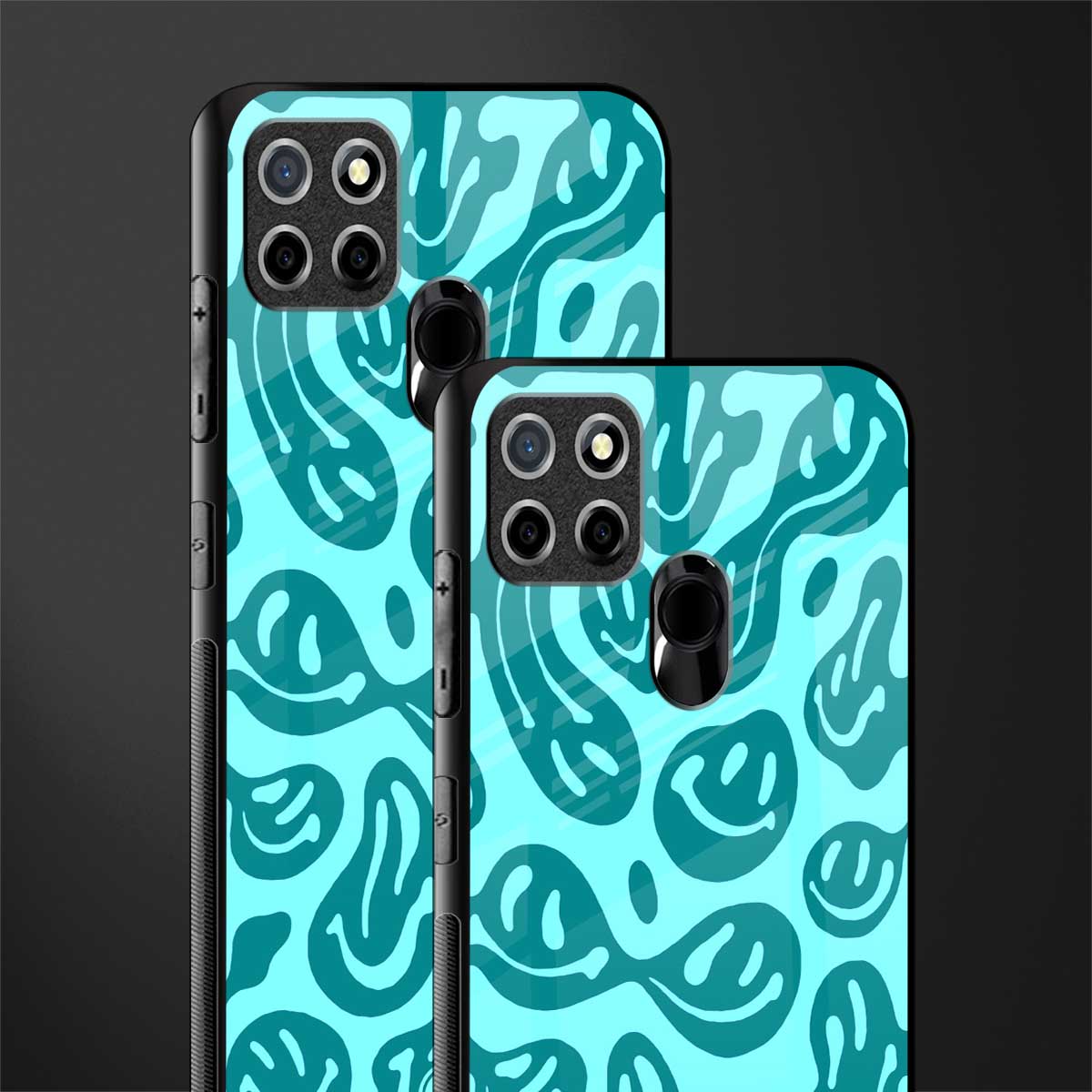 acid smiles turquoise edition glass case for realme narzo 30a image-2