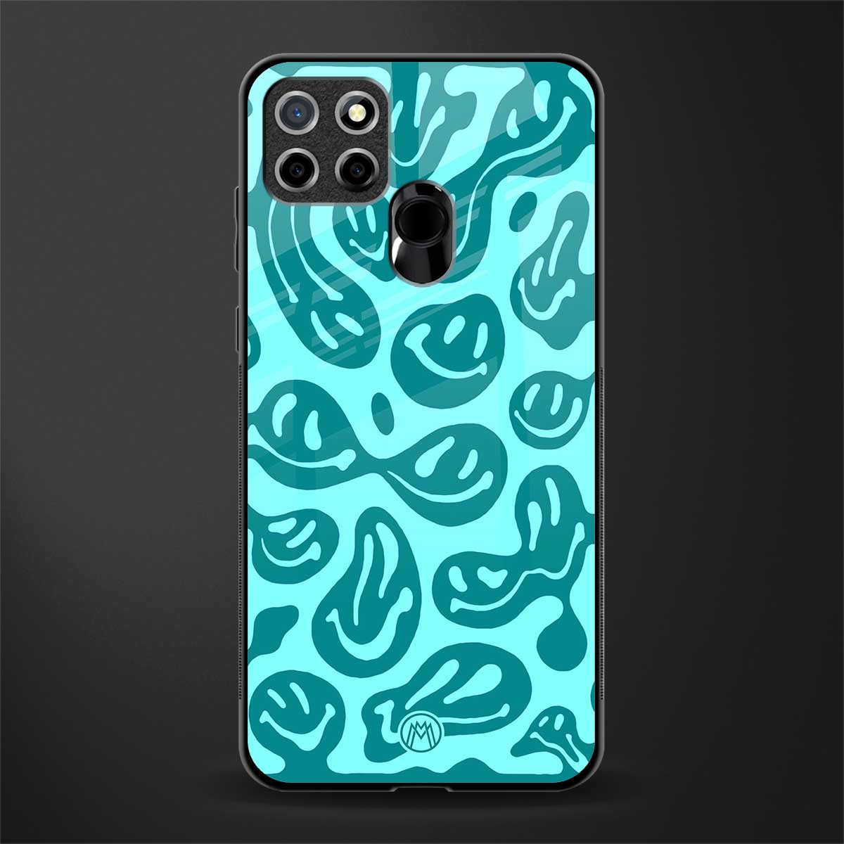 acid smiles turquoise edition glass case for realme narzo 30a image