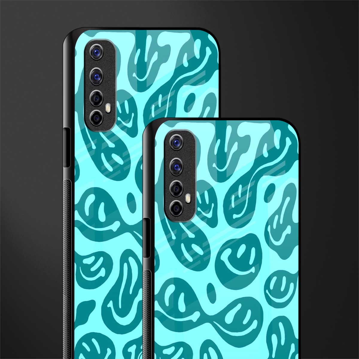 acid smiles turquoise edition glass case for realme 7 image-2