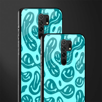 acid smiles turquoise edition glass case for redmi 9 prime image-2