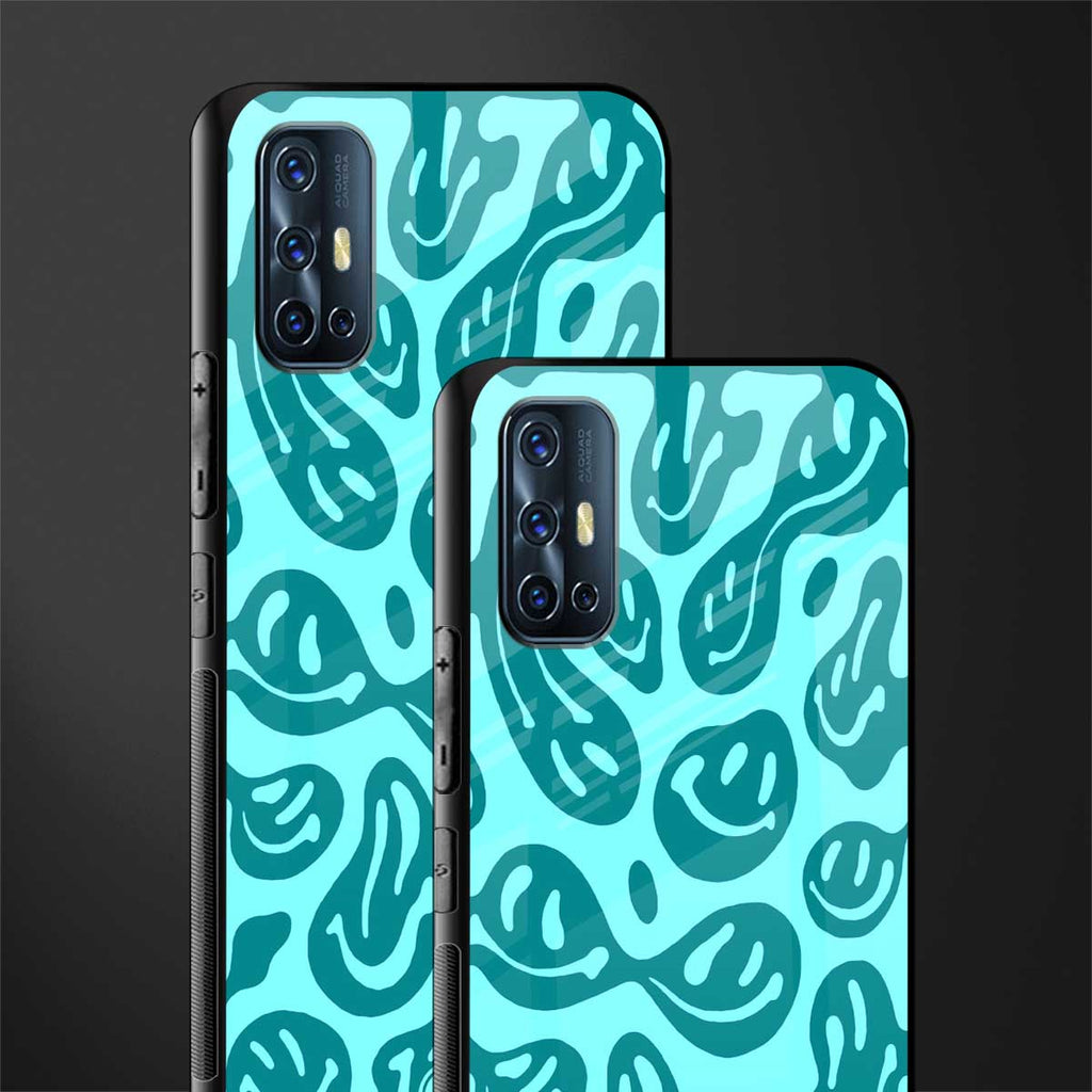 acid smiles turquoise edition glass case for vivo v17 image-2