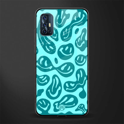 acid smiles turquoise edition glass case for vivo v17 image