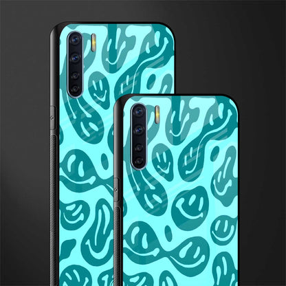 acid smiles turquoise edition glass case for oppo f15 image-2
