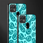 acid smiles turquoise edition glass case for oppo a15s image-2