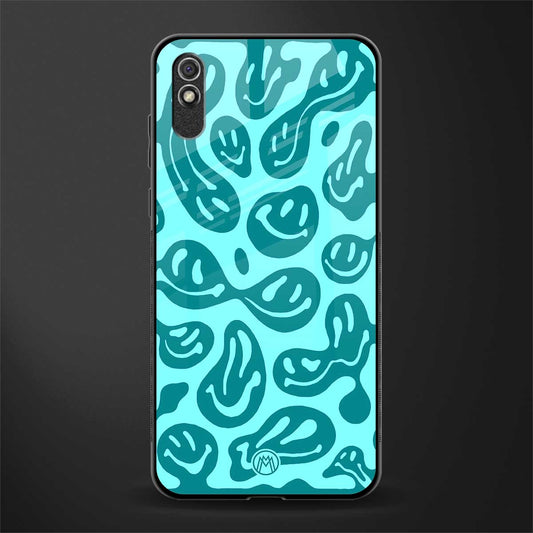 acid smiles turquoise edition glass case for redmi 9a image