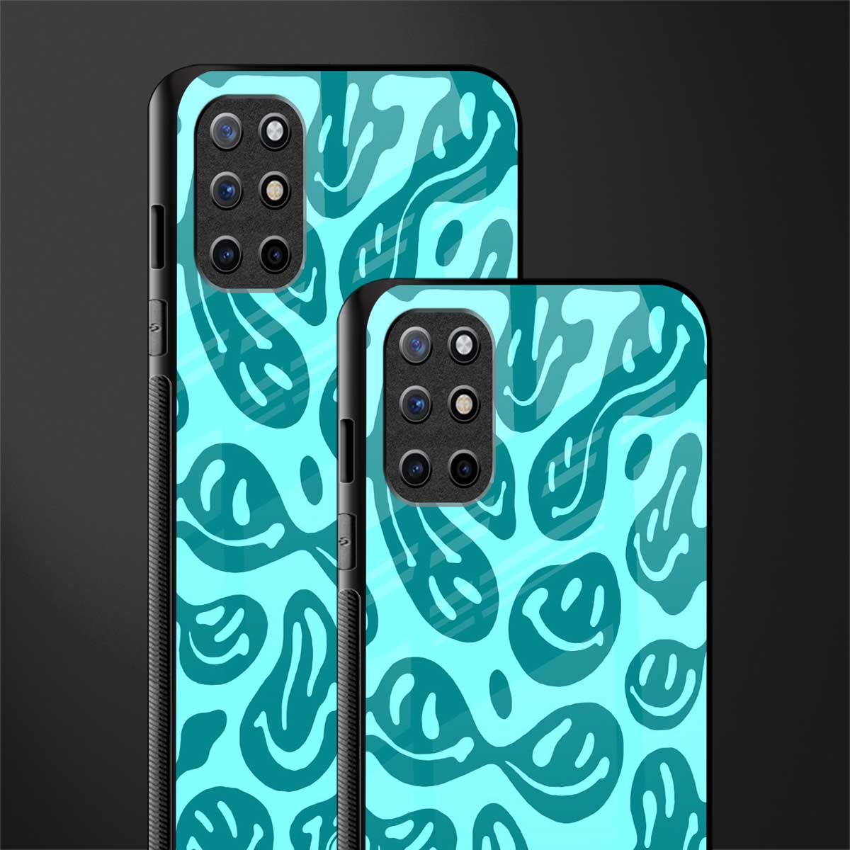 acid smiles turquoise edition glass case for oneplus 8t image-2