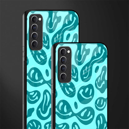 acid smiles turquoise edition glass case for oppo reno 4 pro image-2