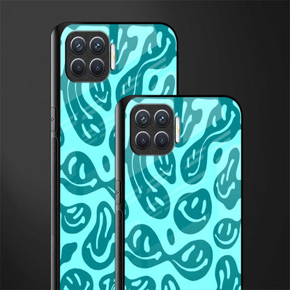 acid smiles turquoise edition glass case for oppo f17 image-2