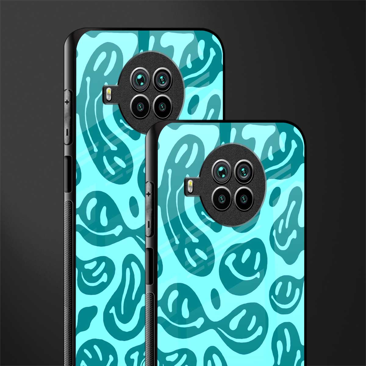 acid smiles turquoise edition glass case for mi 10i image-2