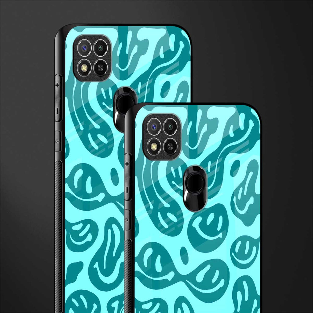 acid smiles turquoise edition glass case for redmi 9c image-2