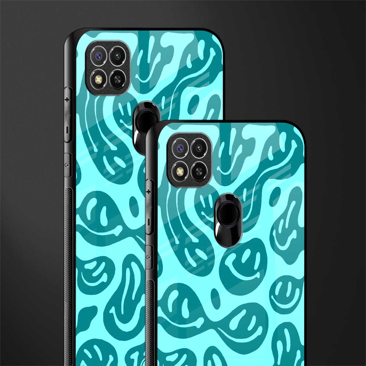 acid smiles turquoise edition glass case for poco c31 image-2