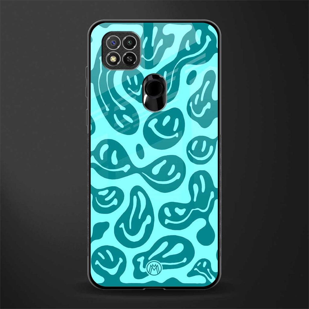 acid smiles turquoise edition glass case for redmi 9c image