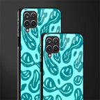 acid smiles turquoise edition glass case for samsung galaxy a12 image-2