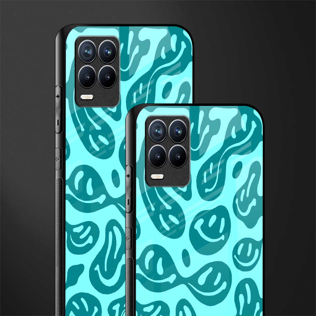 acid smiles turquoise edition glass case for realme 8 pro image-2