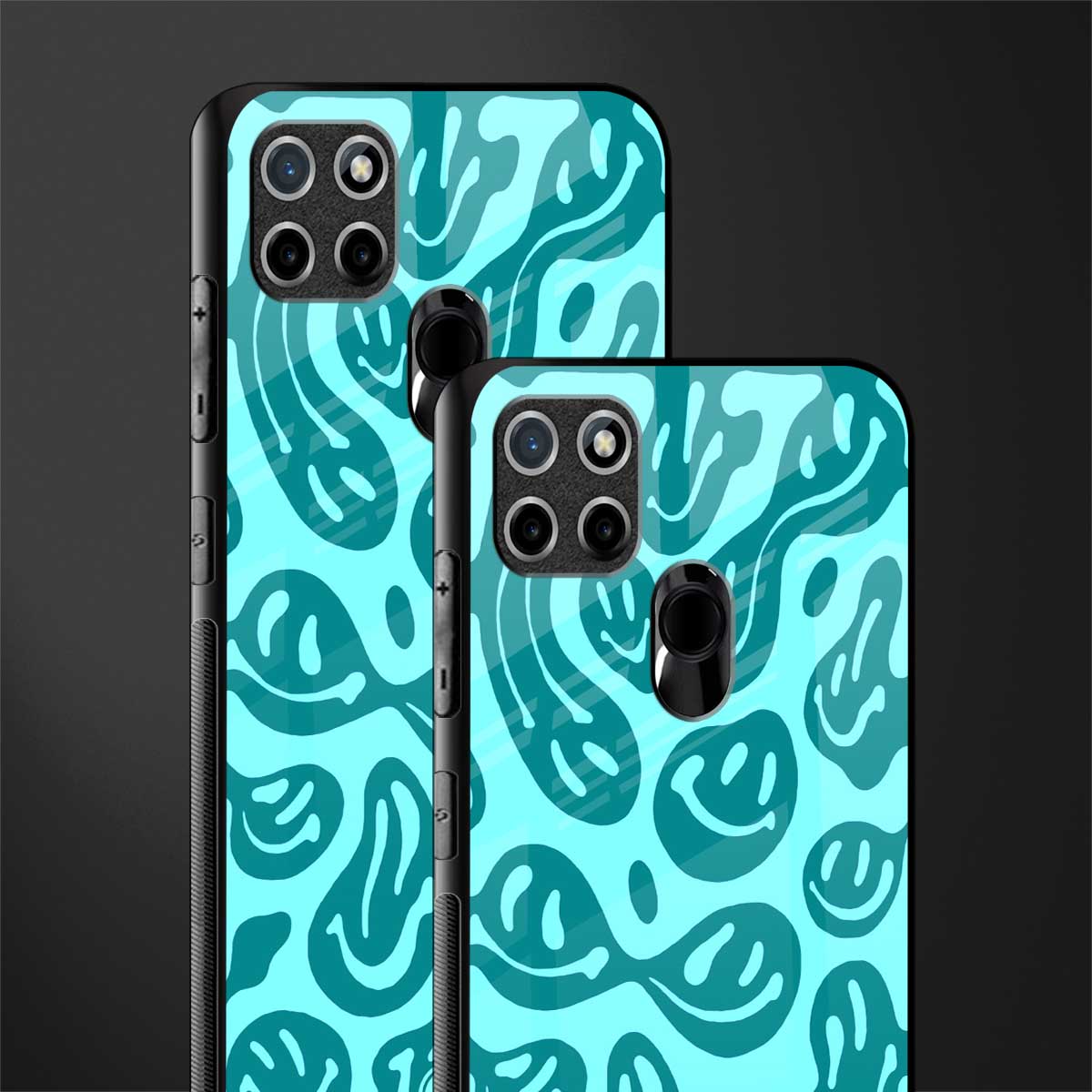 acid smiles turquoise edition glass case for realme c21 image-2