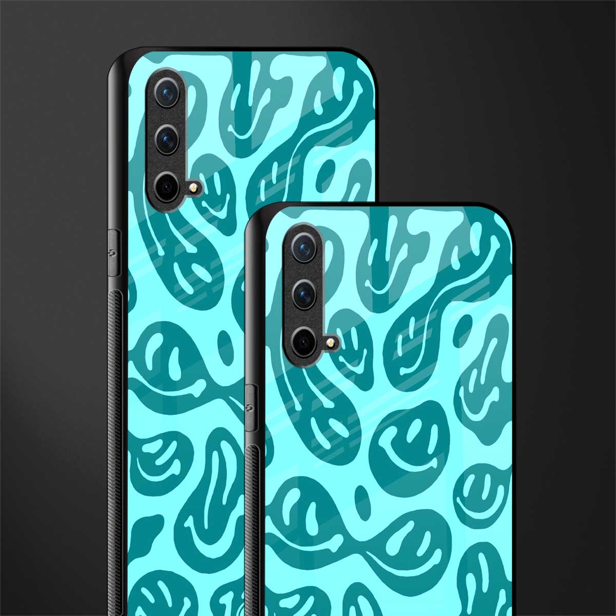 acid smiles turquoise edition glass case for oneplus nord ce 5g image-2