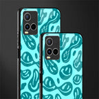 acid smiles turquoise edition glass case for vivo y21t image-2