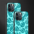 acid smiles turquoise edition glass case for iphone 12 pro image-2