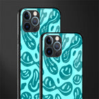 acid smiles turquoise edition glass case for iphone 12 pro max image-2