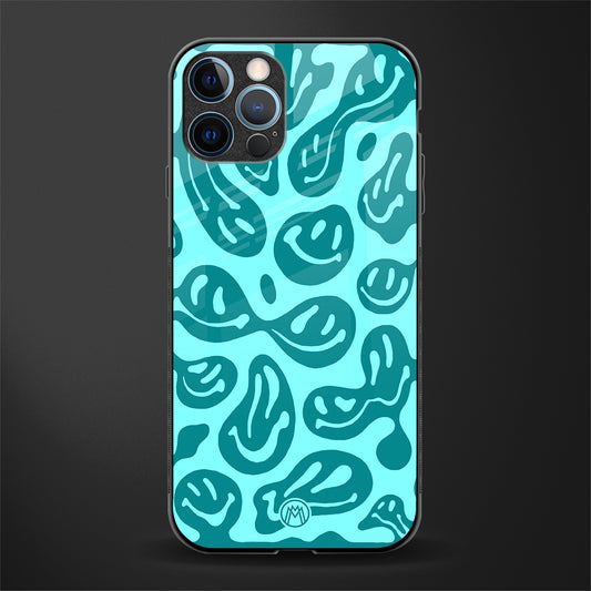 acid smiles turquoise edition glass case for iphone 14 pro max image