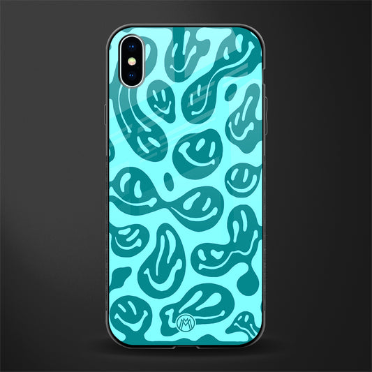 acid smiles turquoise edition glass case for iphone xs max image