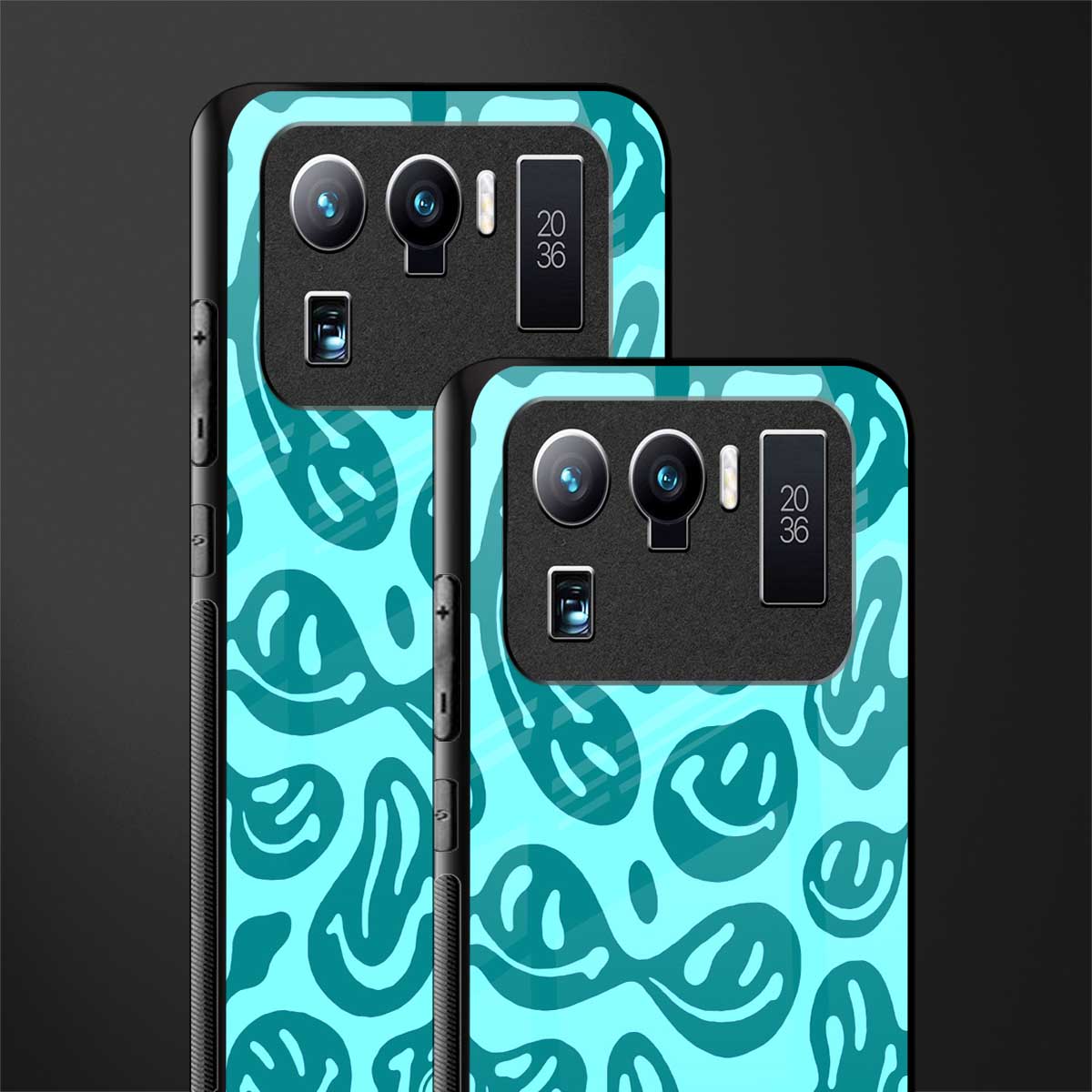 acid smiles turquoise edition glass case for mi 11 ultra 5g image-2