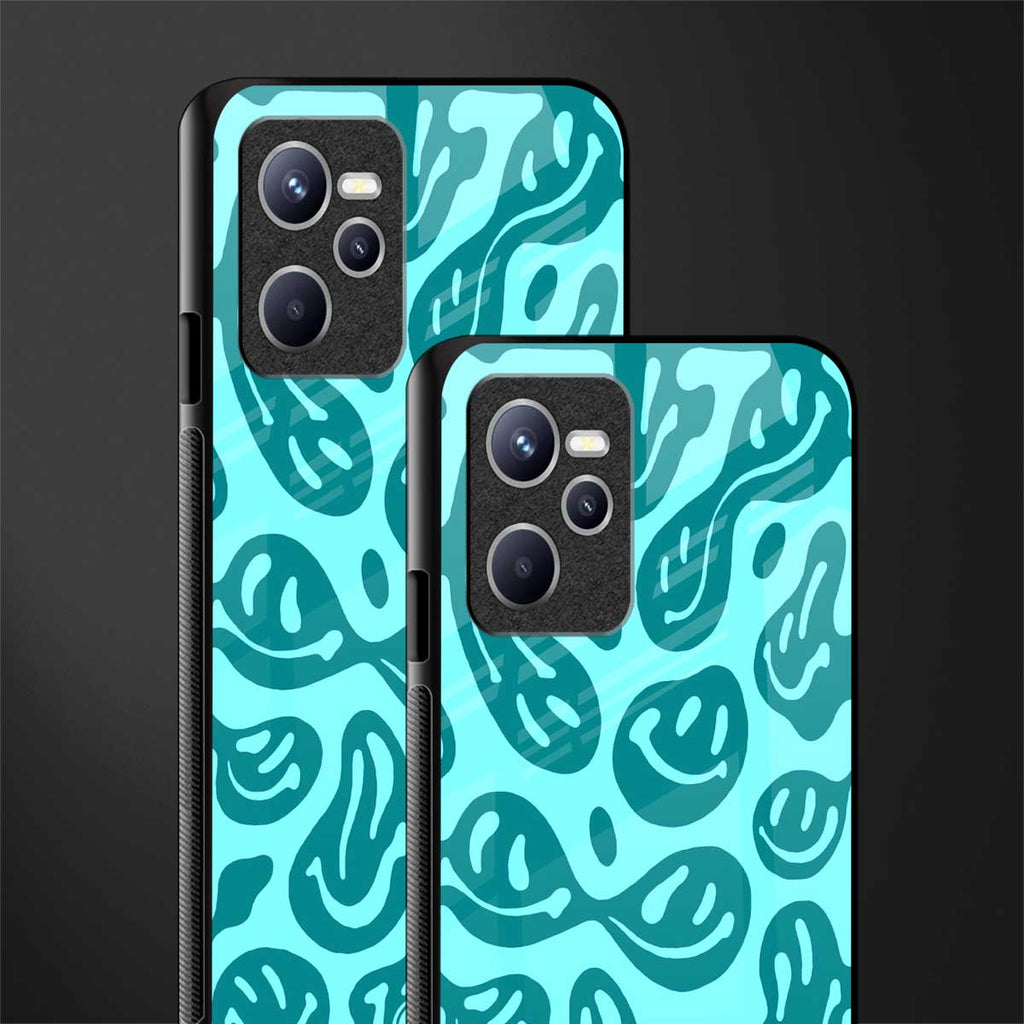 acid smiles turquoise edition glass case for realme c35 image-2