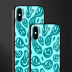 acid smiles turquoise edition glass case for iphone xs image-2